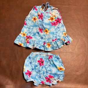 Floral Delight Diaper Cover Set - Blue and Pink